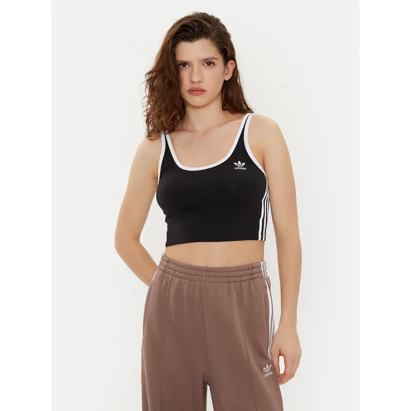 adidas Τοπ adicolor 3-Stripes JD4612 Μαύρο Slim Fit