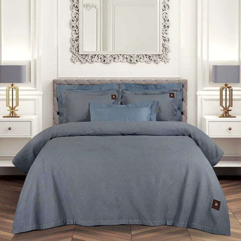 ΚΟΥΒΕΡΛΙ KING SIZE GREENWICH POLO CLUB ESSENTIAL 4449 ΜΠΛΕ (240X250CM)