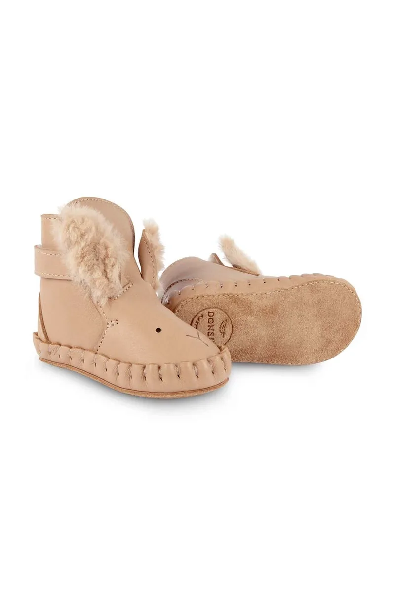 Δερμάτινα βρεφικά παπούτσια Donsje Kapi Exclusive Booties Fluffy Bunny
