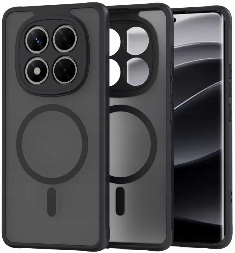 Θήκη Xiaomi Redmi Note 14 Pro 5G / Poco X7 Spacecase Hybrid MagSafe Σκληρή Ημιδιάφανη με MagSafe - Black (5905719104405)