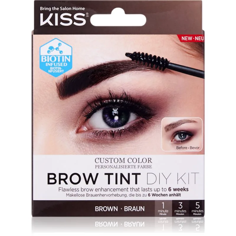 KISS Brow Tint DIY Kit βαφή για τα φρύδια απόχρωση Brown 20 ml