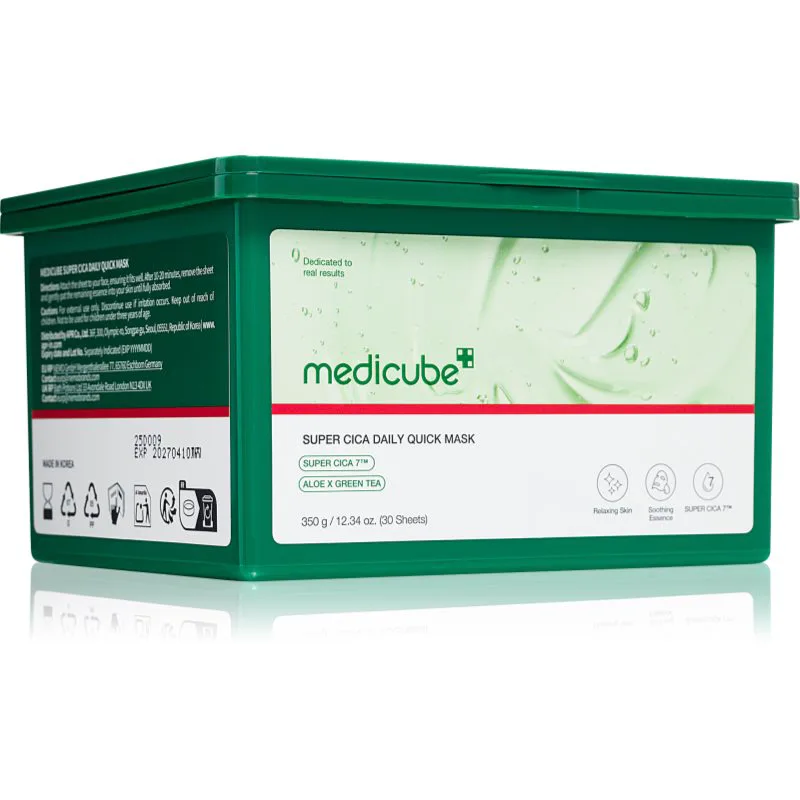 Medicube Super Cica Daily Quick Mask καταπραϋντική υφασμάτινη μάσκα με θρεπτικό αποτέλεσμα 30 τμχ