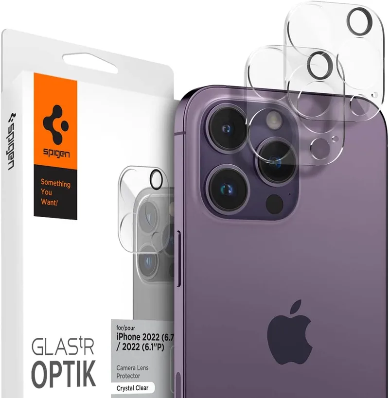 Spigen GLAS.tR OPTIK Camera Lens Protector - Αντιχαρακτικό Προστατευτικό Γυαλί για Φακό Κάμερας Apple iPhone 16 Pro / 16 Pro Max / 15 Pro / 15 Pro Max / 14 Pro / 14 Pro Max - 2 Τεμάχια - Crystal Clear (AGL05761)