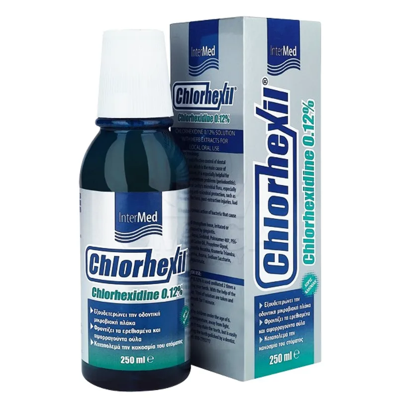 Chlorhexil 0.12% Mouthwash Στοματικό Διάλυμα για τον Έλεγχο & την Εξουδετέρωση των Μικροοργανισμών στη Στοματική Κοιλότητα 250ml