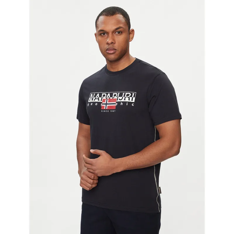 Napapijri T-Shirt S-Aylmer NP0A4HTO Μαύρο Regular Fit