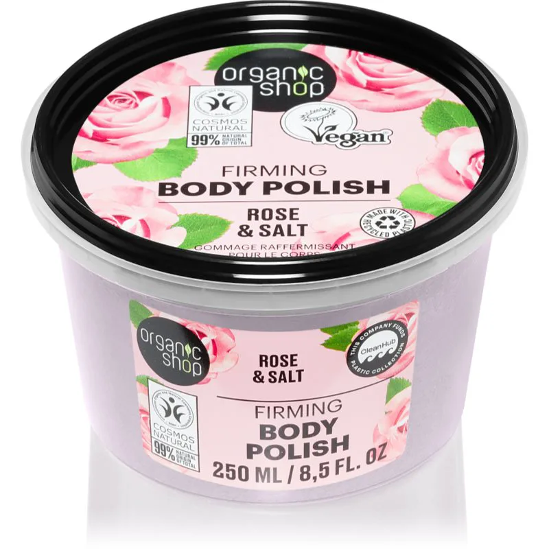 Organic Shop Organic Rose & Salt απολέπιση σώματος με αλάτι 250 ml