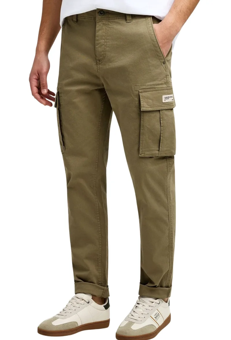 Παντελόνι Υφασμάτινο Funky Buddha Comfort Cargo FBM013-002-02-DUSTY KHAKI Ανδρικό