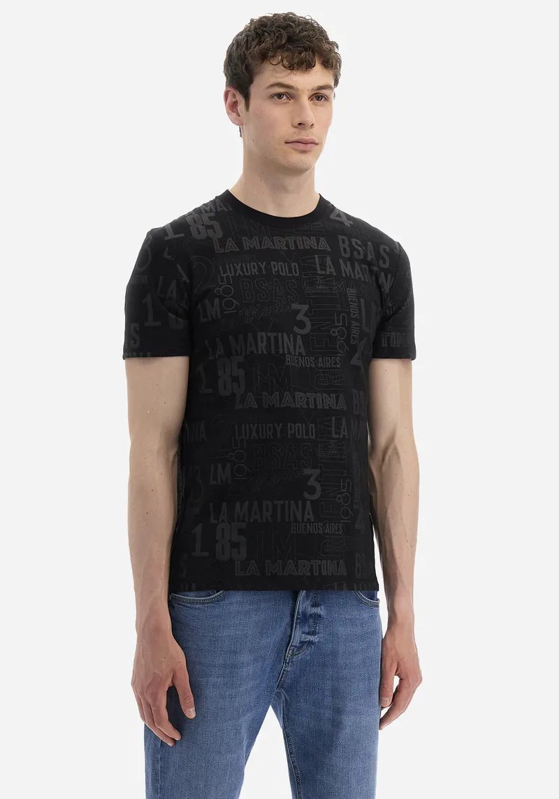 La Martina Κοντομάνικη Μπλούζα της σειράς Basic - YMR008 JS393 JS393 Black
