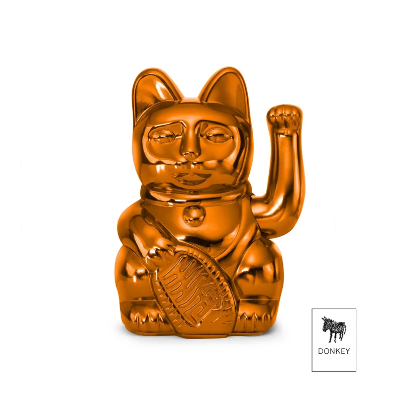 Τυχερή Γάτα Maneki Neko DONKEY σε Γυαλιστερό Xαλκό 15cm