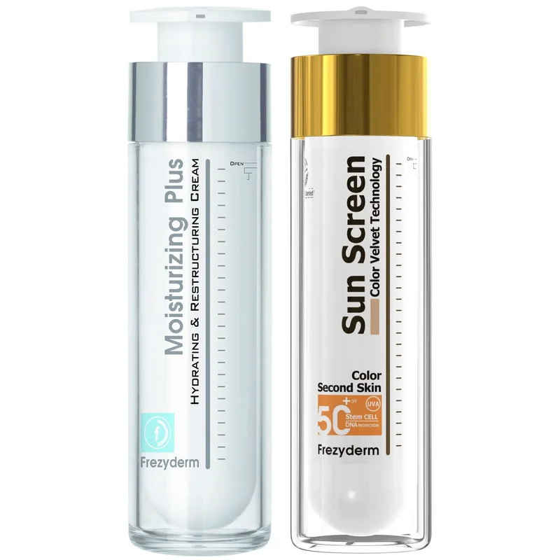 Σετ Frezyderm Moisturizing Plus Cream 50ml & Sun Screen Color Velvet Spf50+, 50ml