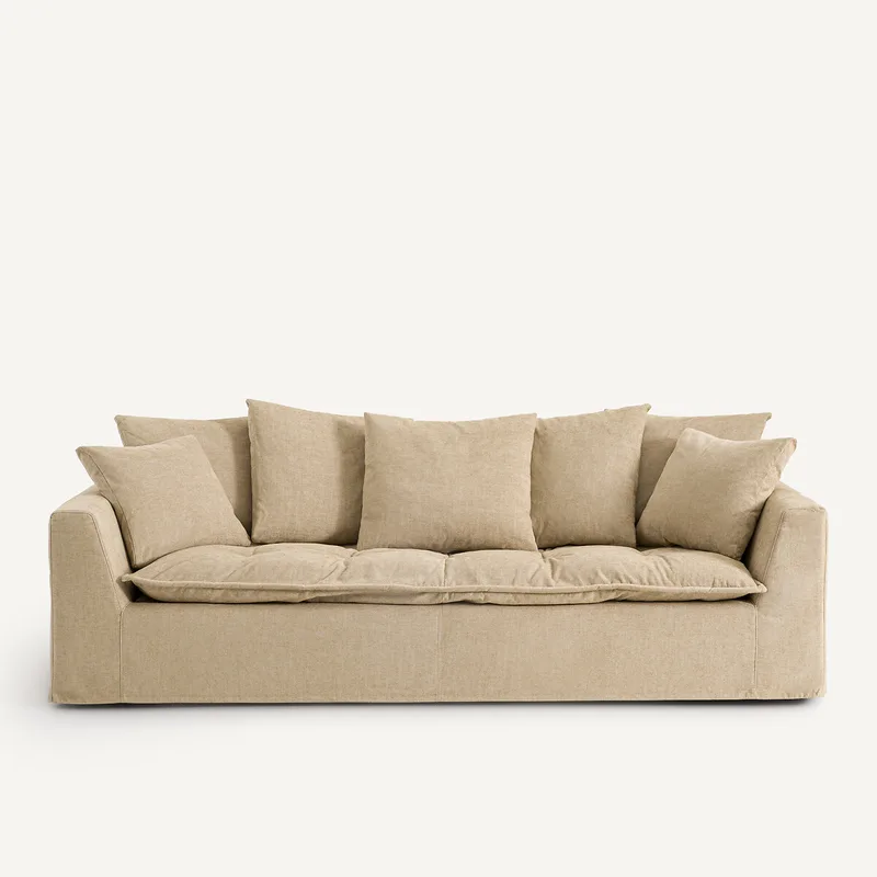 Καναπές με μελανζέ ταπετσαρία Μ111xΠ213xΥ88cm