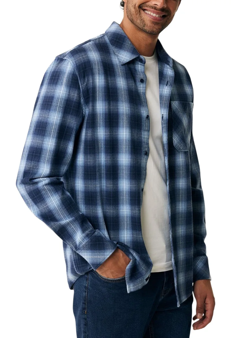 Πουκάμισο Μακρυμάνικο Mexx With Gradient Check MF007200643M-NAVY Ανδρικό
