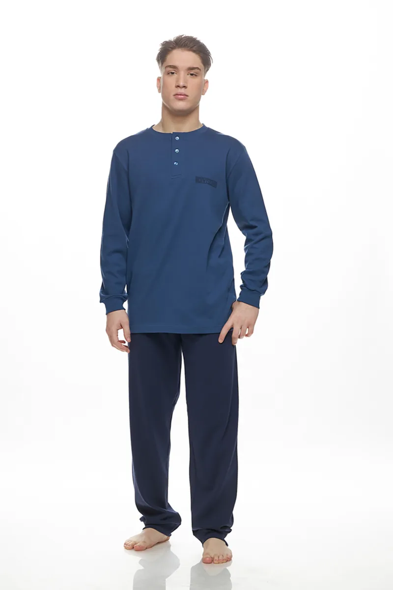 Galaxy Ανδρική χειμερινή πυτζάμα με πατιλέτα-Plus Size (4XL-6XL)-799-25a