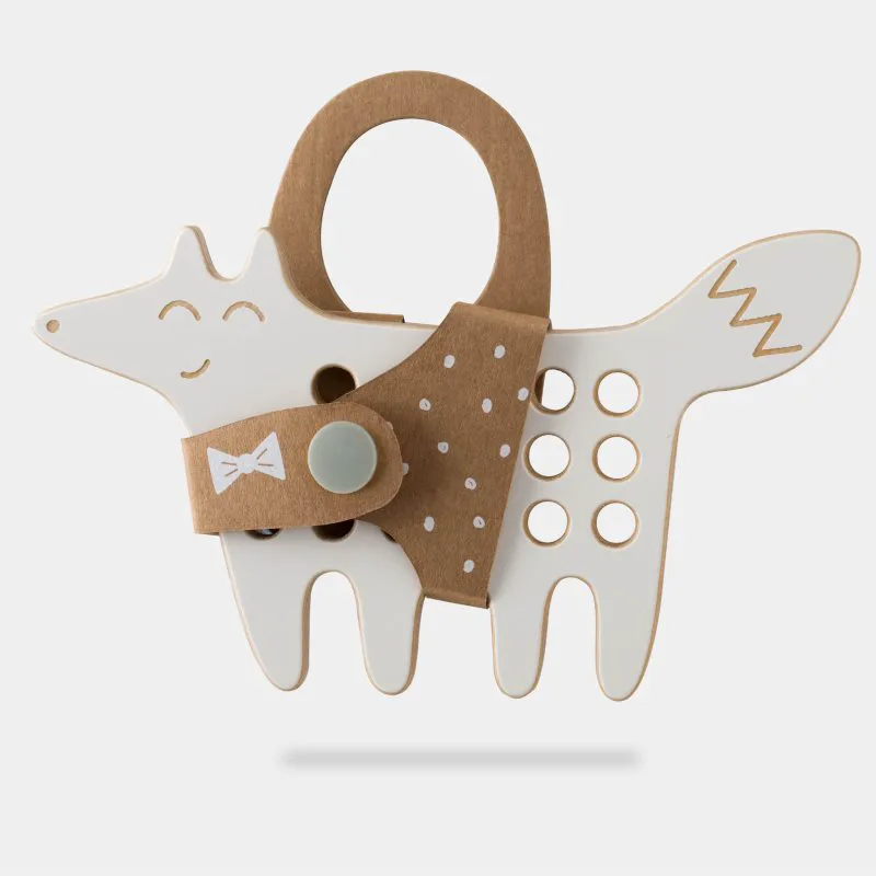 Milin Small Wooden Lacing Toy Fox παιχνίδι δραστηριοτήτων 15 cm x 8,5 cm x 0,7 cm 1 τμχ