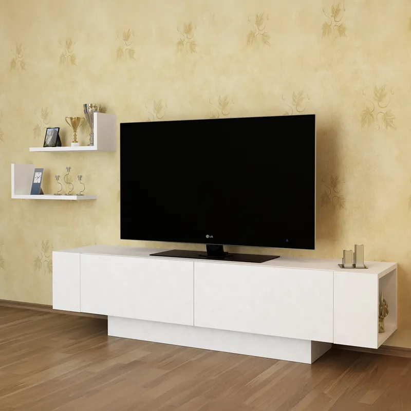 Έπιπλο Τηλεόρασης Ekol - White 788Dec3040 (150x40x31,5)