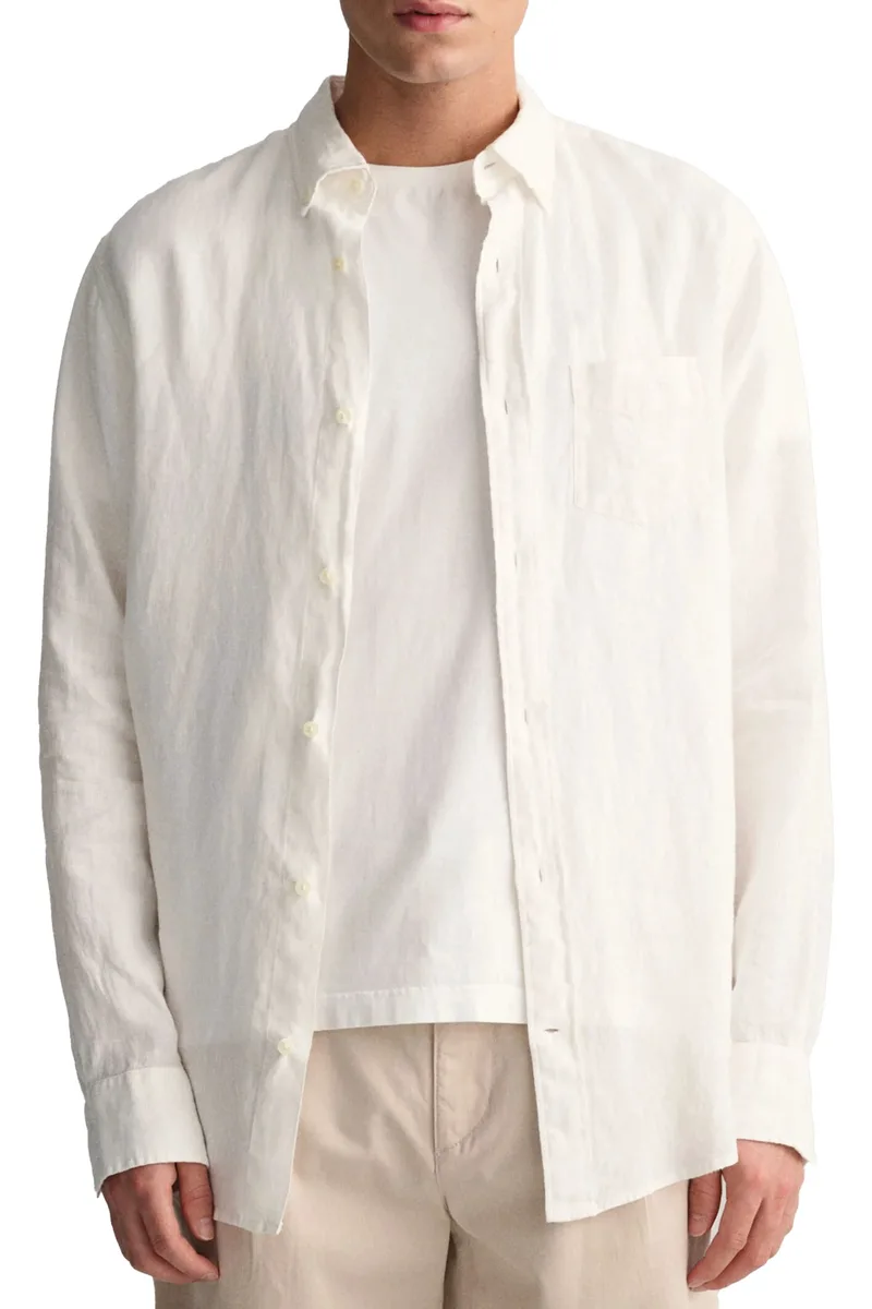 Πουκάμισο Μακρυμάνικο Gant Λινό 3230085-110 WHITE Ανδρικό