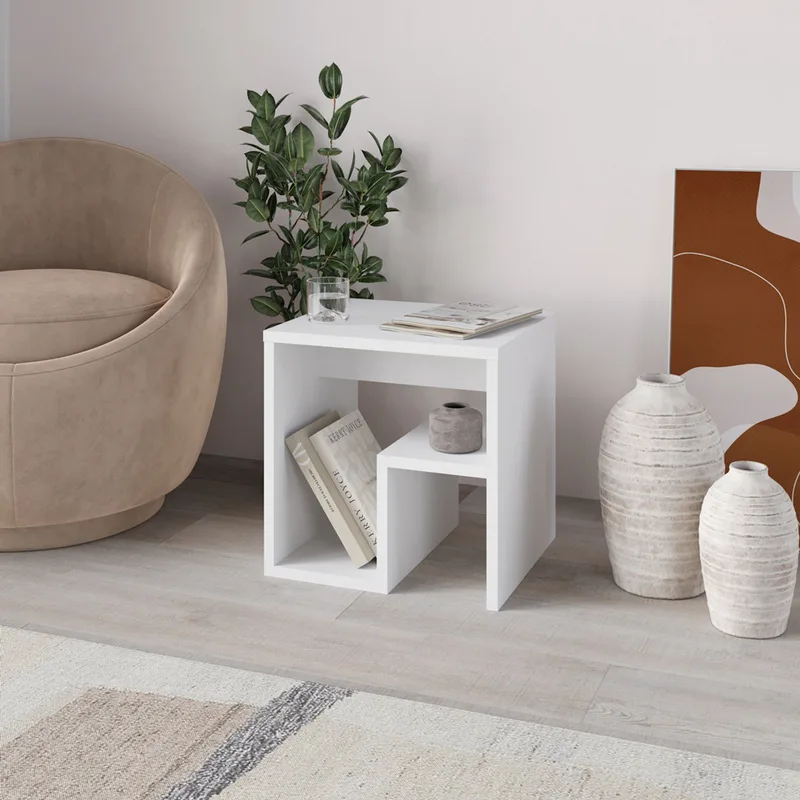 Βοηθητικό Τραπεζάκι Bon - White 855Dte2978 (40x40x35 cm)