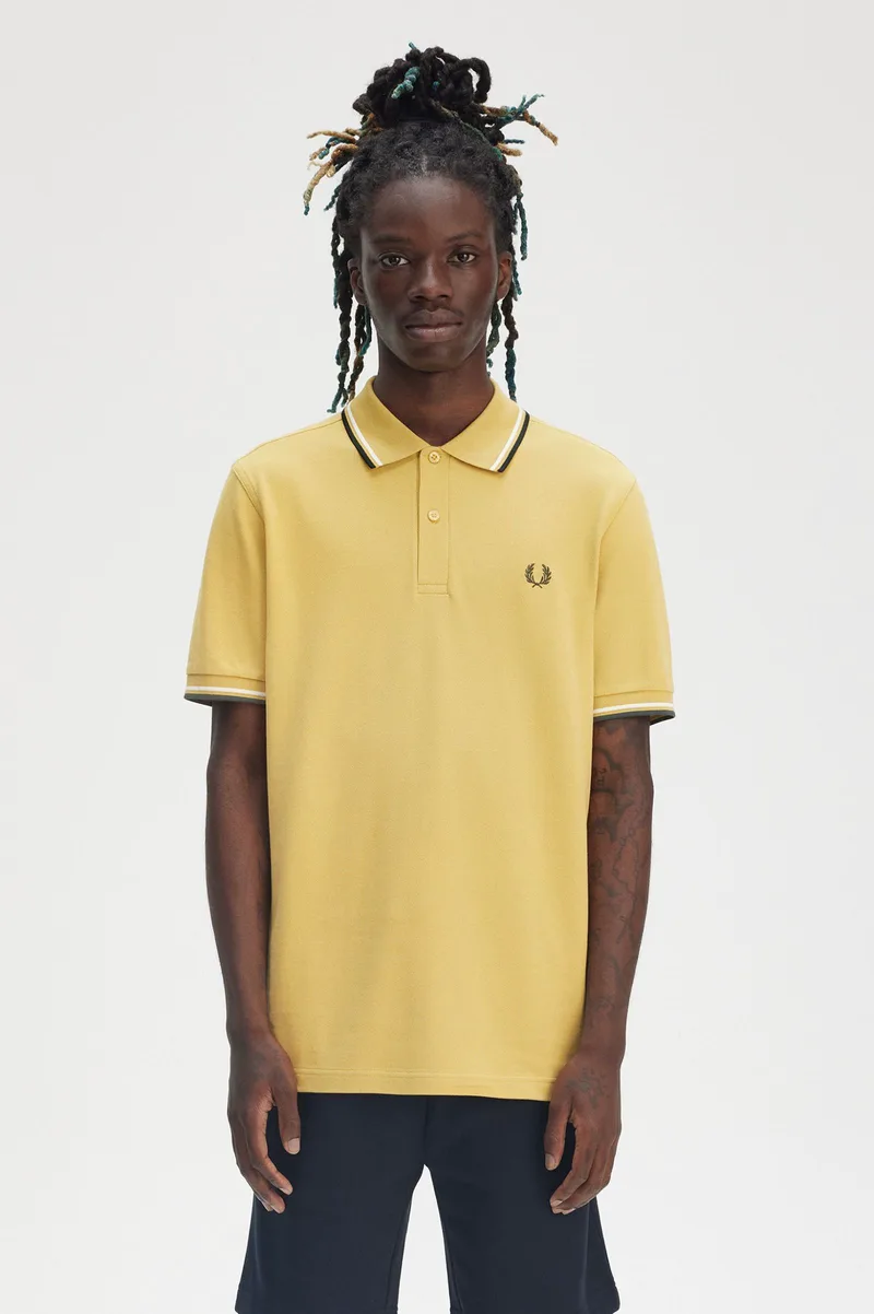 Fred Perry Ανδρική Μπλούζα Twin Tipped Polo M3600-Y33 Κίτρινο