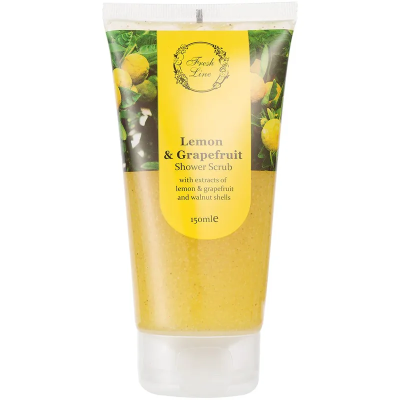 Fresh Line Lemon & Grapefruit Shower Scrub Φρέσκο & Αναζωογονητικό Απολεπιστικό Σώματος για το Ντους Φυσικής Σύνθεσης με Λεμόνι & Γκρέιπφρουτ 150ml