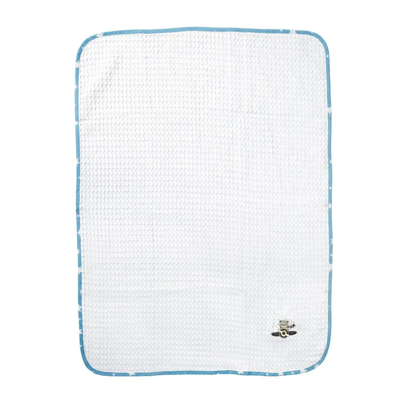 Κουβέρτα Πικέ Αγκαλιάς (80x110) Dimcol Aviator 184 White-Sky Blue