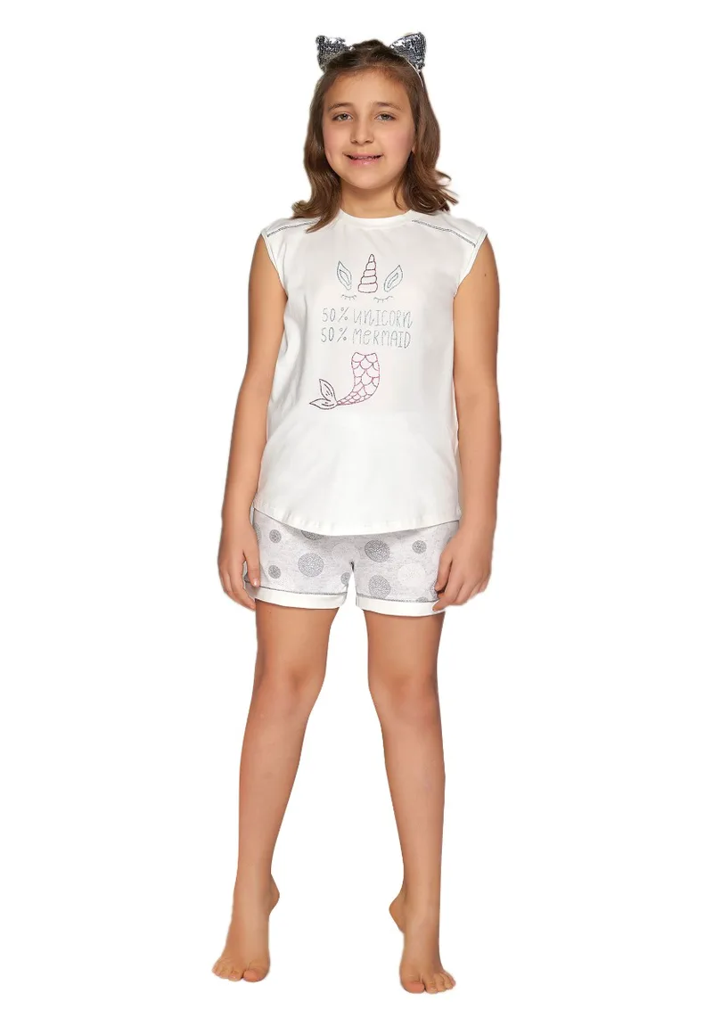 Πιτζάμα παιδική βαμβακερή Sevim Mermaid & Unicorn 8004A