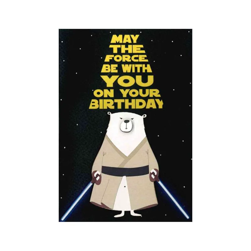 Ευχετήρια Κάρτα με Ξύλινα Στοιχεία Happy Birthday Star Wars