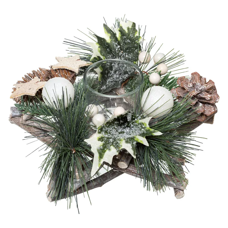 Χριστουγεννιάτικο Κηροπήγιο A-S Wood Candle Holder 137158S
