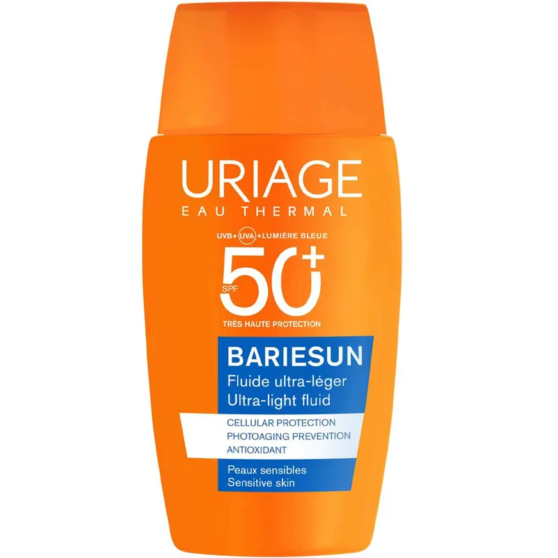 Uriage Bariesun Ultra-Matte Spf50+ Aqua Fluid Αντηλιακό Γαλάκτωμα Προσώπου Πολύ Υψηλής Προστασίας Λεπτόρευστης Υφής Κατάλληλο για Ευαίσθητες Επιδερμίδες 50ml
