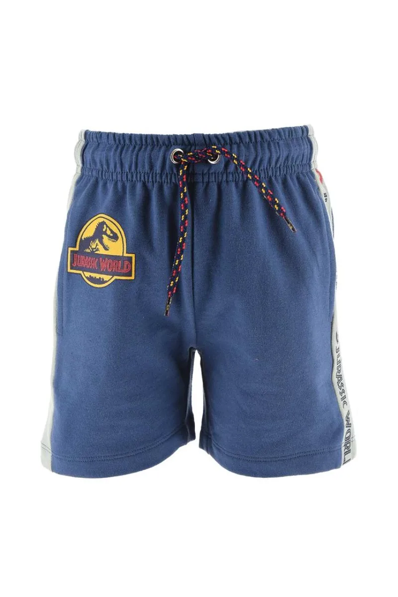 Βερμούδα φούτερ αγόρι JURASSIC WORLD-EV1233-BLUE-organic cotton