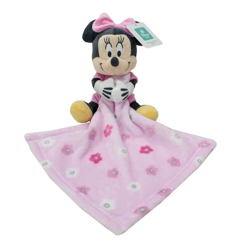 Πανάκι Παρηγορίας Fleece 30x30εκ. Με Λούτρινο 25εκ. Minnie 37 Ροζ Disney Home (Ύφασμα: Polyester, Χρώμα: Ροζ) - DimCol - 51411802003