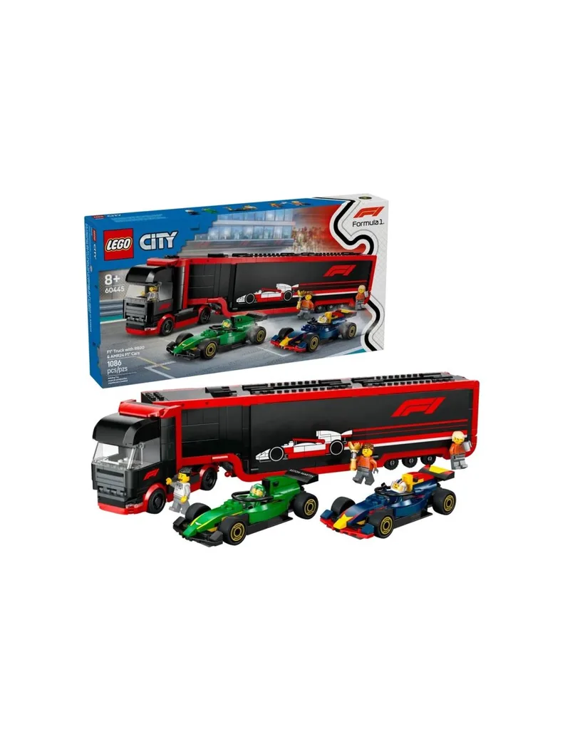 LEGO CITY 60445 F1 Truck with RB20 and AMR24 F1 Cars