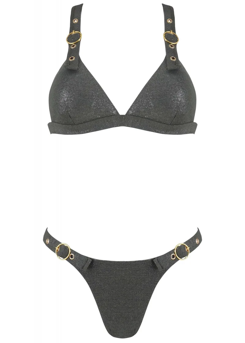 Σέτ μαγιό τρίγωνο αποσπώμενη ενίσχυση bikini παρτό. Καλύπτει B Cup. ΛΑΔΙ