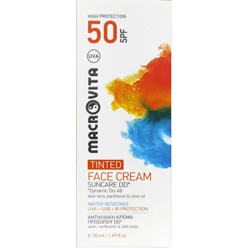 Macrovita Suncare DD Tinted Face Cream Spf50 Αντηλιακή Κρέμα Προσώπου Υψηλής Προστασίας, με Χρώμα 50ml