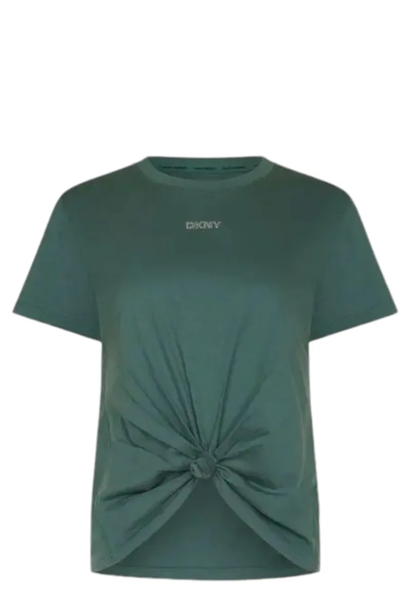 Μπλούζα Κοντομάνικη DKNY Sport Με Logo Και Δέσιμο Μπροστά DP4T9994-SPR-SPRUCE Γυναικείο