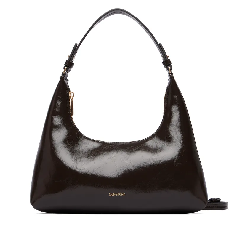 Τσάντα Calvin Klein Foil Logo Glossy Conv Shoulder B LV04F3737G Καφέ