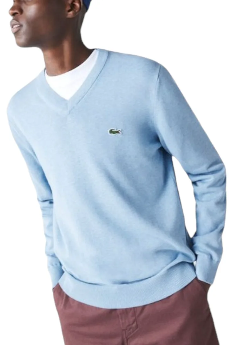 Πουλόβερ Lacoste Ribbed V-Neck AH1951-HBP-BLEU Ανδρικό
