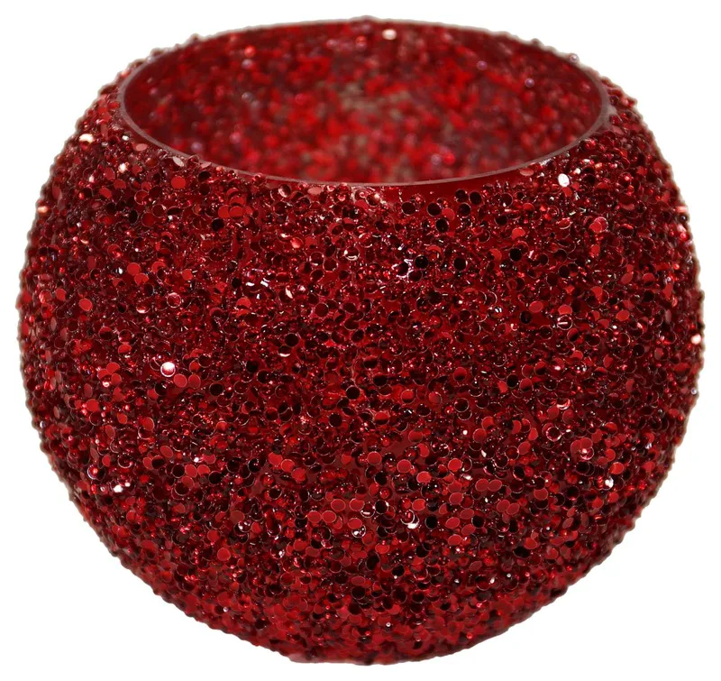 Κηροπήγιο Γυάλινο 16x12εκ. Strass Red Art Et Lumiere 30537 (Υλικό: Γυαλί, Χρώμα: Κόκκινο) - Art Et Lumiere - lumiere_30537