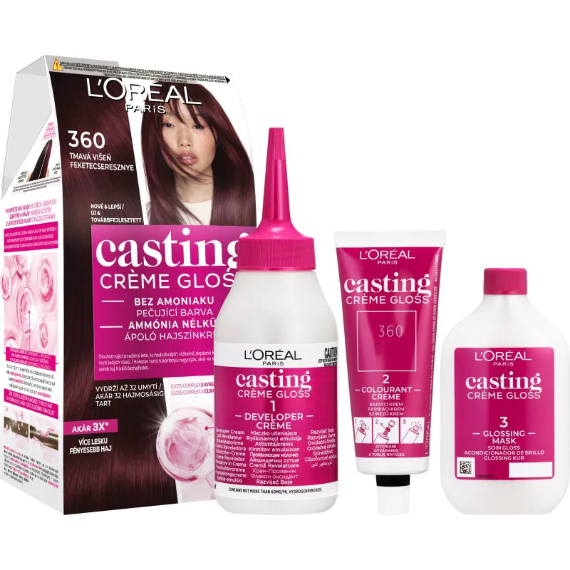L’Oréal Paris Casting Creme Gloss βαφή μαλλιών απόχρωση 360 Black Cherry 1 τμχ