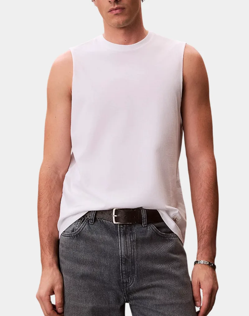CALVIN KLEIN JEANS 30S JERSEY BADGE MUSCLE TANK LV04RF273G-YAF White