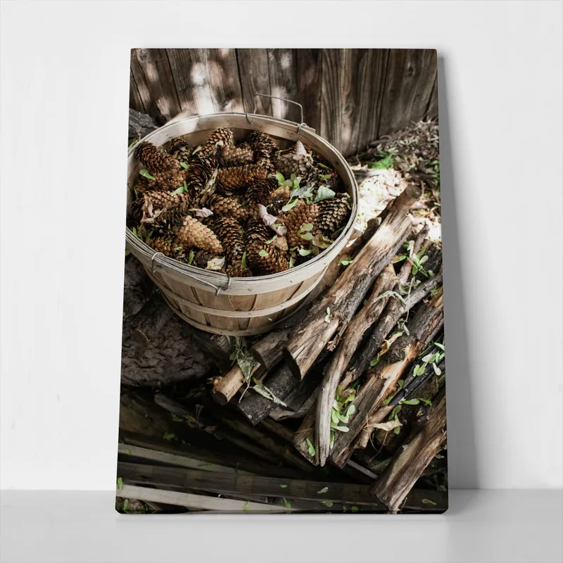 Πίνακας σε Καμβά RUSTIC FARMHOUSE DRIED WOOD