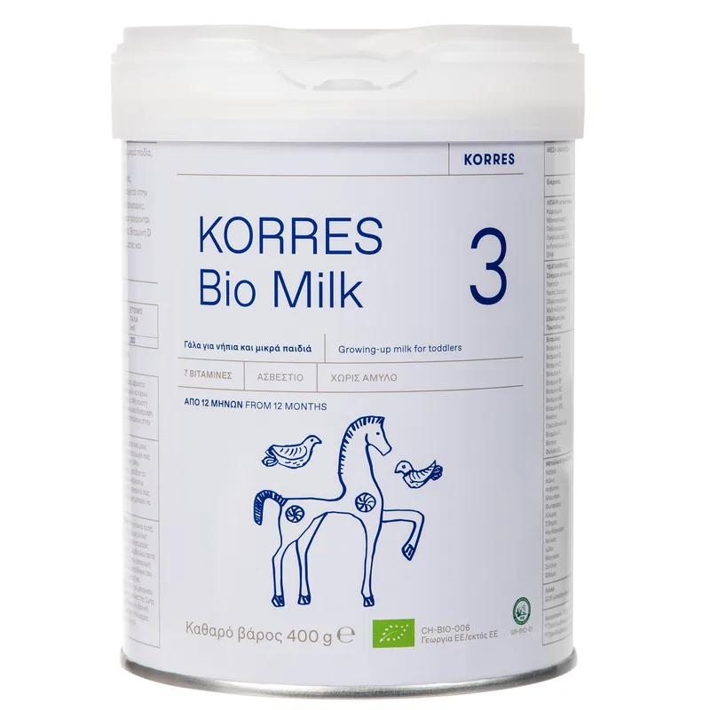 Korres Bio Milk 3 Βιολογικό Αγελαδινό Γάλα 3ης Βρεφικής Ηλικίας σε Μορφή Σκόνης για Παιδιά Από 12 Μηνών 400gr