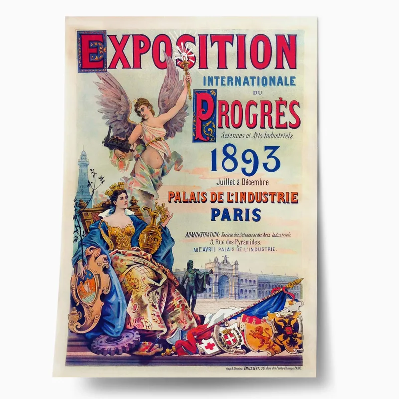 Πόστερ 1893 EXPOSITION INTERNATIONALE DU PROGRÈS