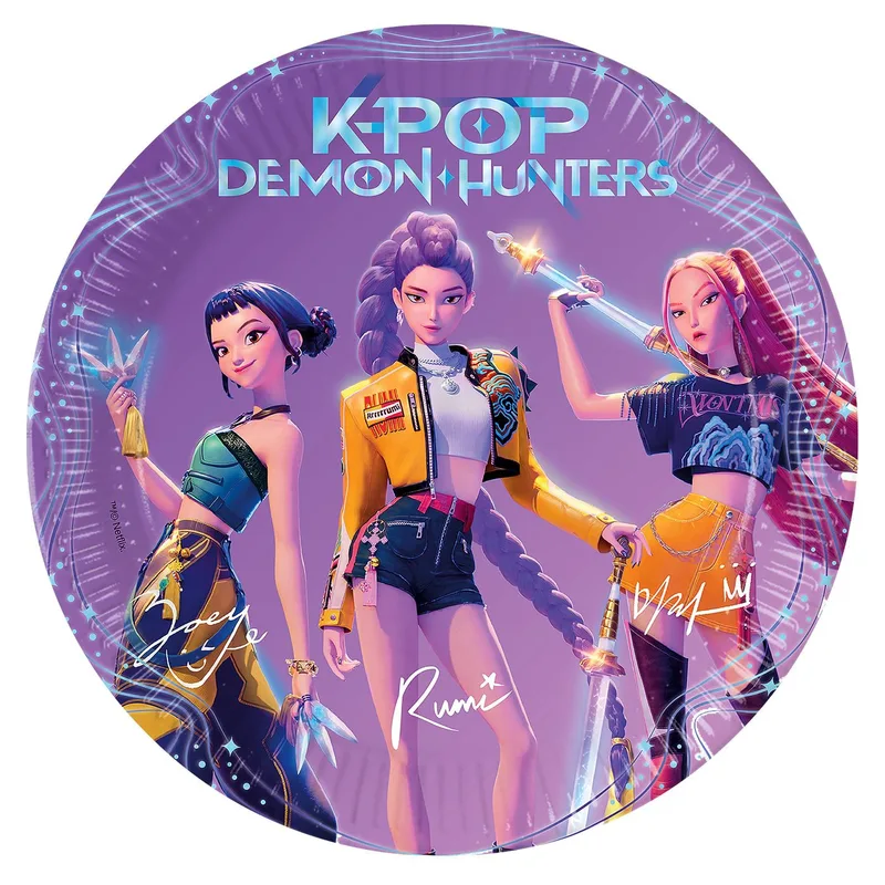 Πιάτα Χάρτινα Πάρτυ K-POP Huntrix 8τεμ ø23 ø23cm