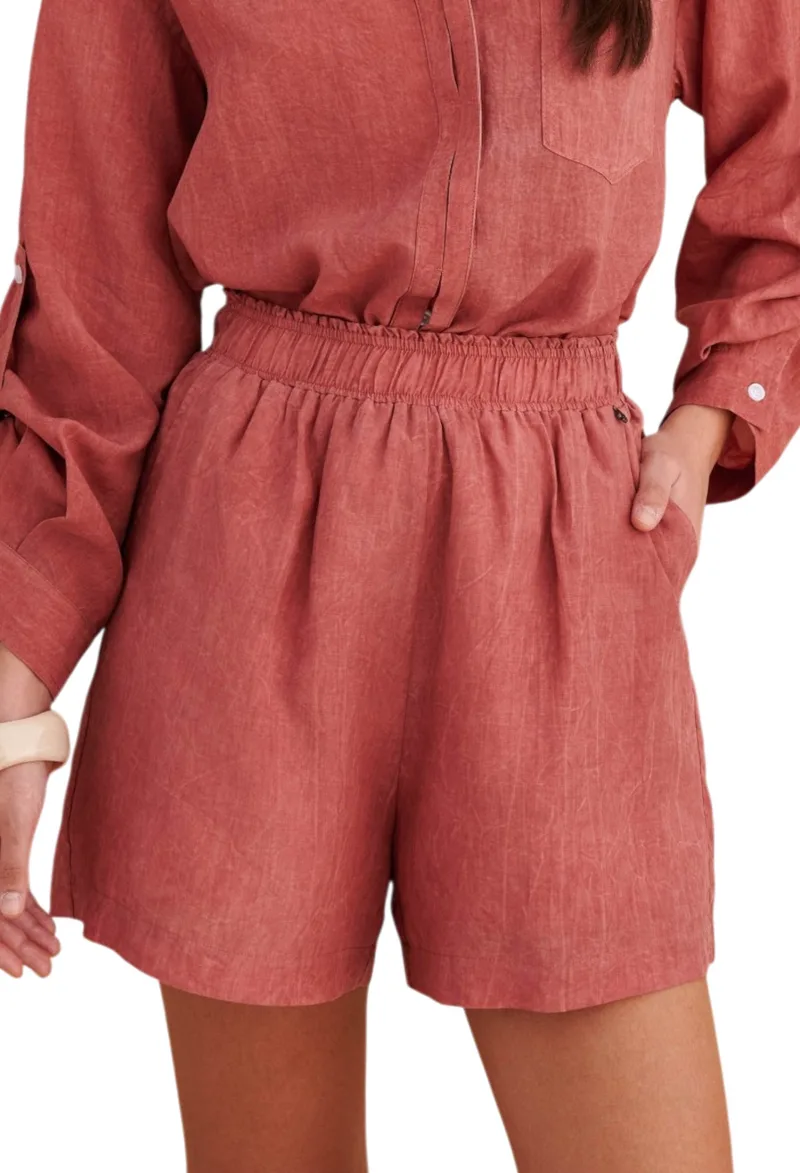 Σορτς Attrattivo Με Ελαστική Μέση 9923082-SPICE RED Γυναικείο
