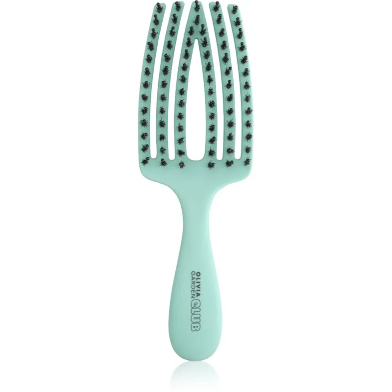 Olivia Garden Club The Nomad Detangling&Shine Fingerbrush επίπεδη βούρτσα για τα μαλλιά Mint 1 τμχ