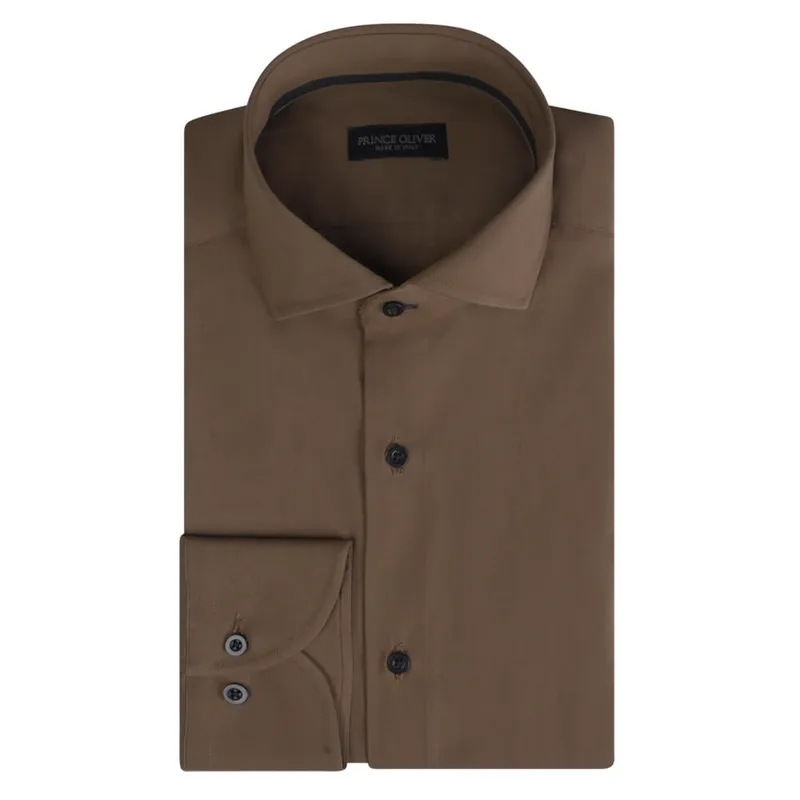 Superior Πουκάμισο Καφέ 100% Fine Cotton (Modern Fit) New Arrival