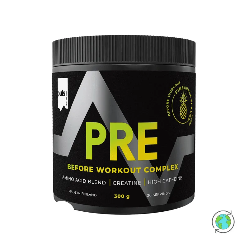 Pre Workout Complex με γεύση Ανανά - Puls Nutrition - 300gr Φινλανδία Vegan