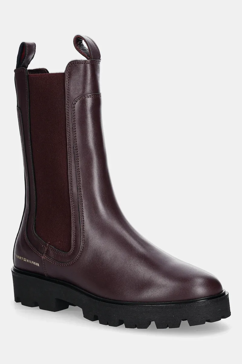 Δερμάτινες μπότες τσέλσι Tommy Hilfiger TH LTHR MID CHELSEA