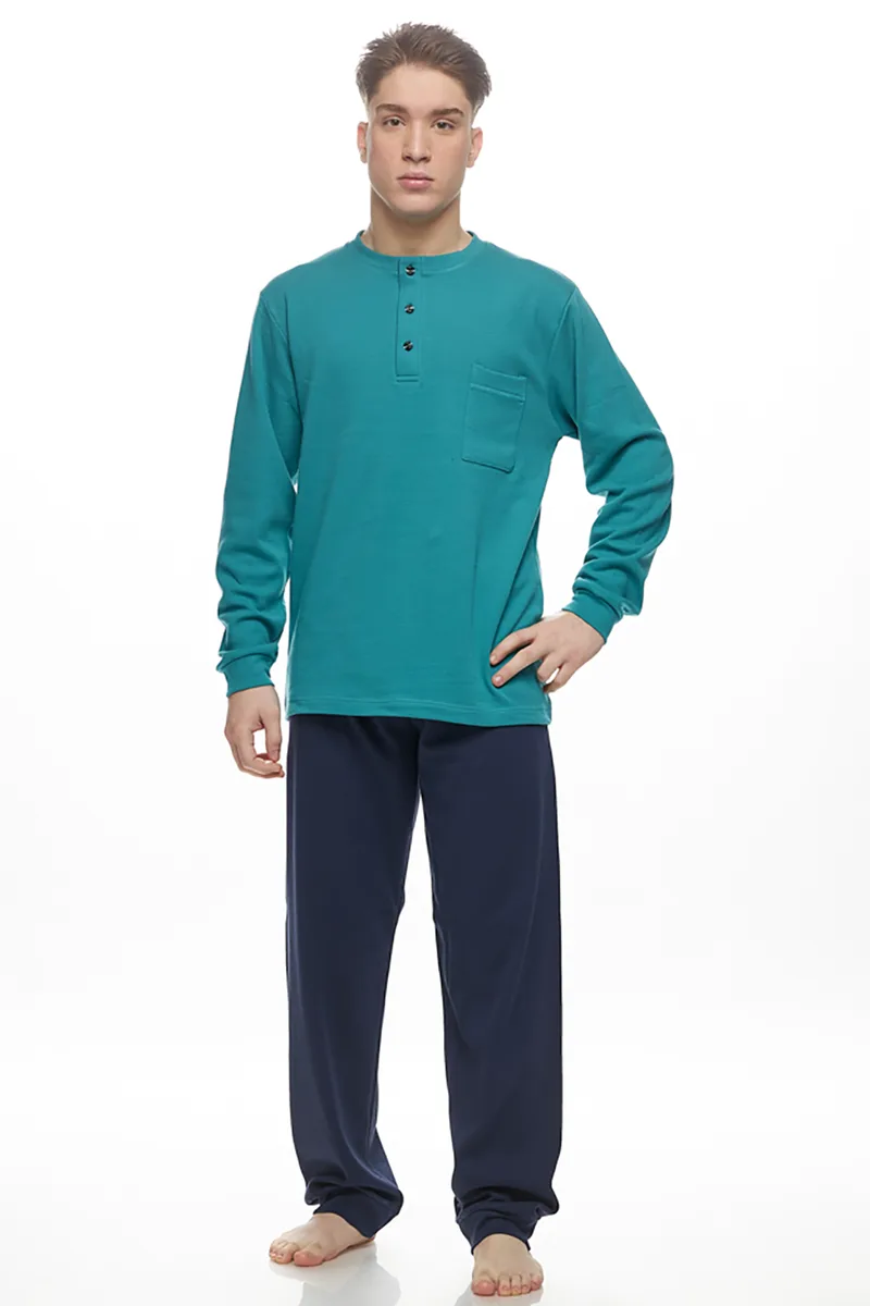 Galaxy Ανδρική χειμερινή πυτζάμα με πατιλέτα Plus Size (4XL-6XL)-800-25a