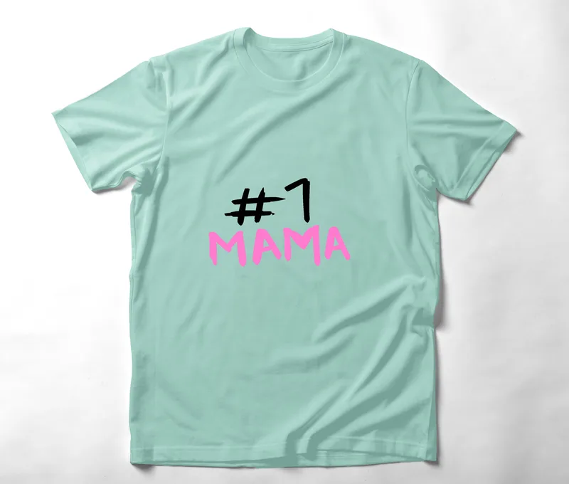 #1 Μαμά - Organic Vegan T-Shirt Unisex - Μέντα - XL